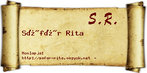 Sáfár Rita névjegykártya
